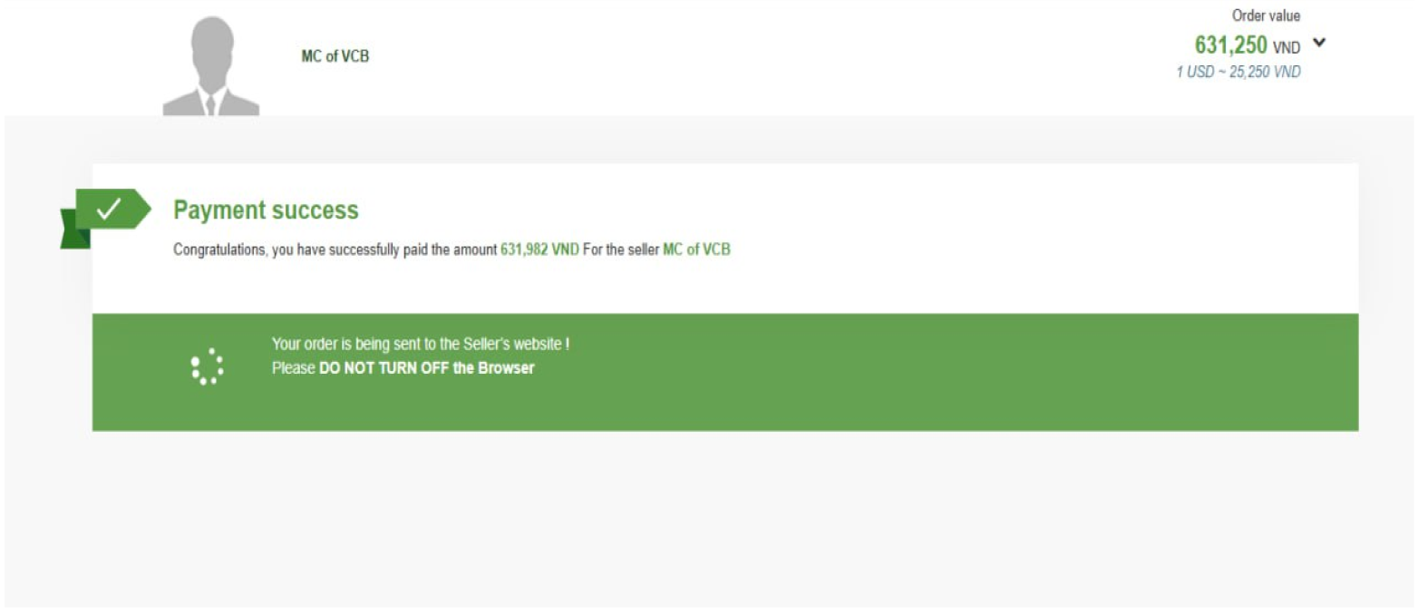 evisa payment successful