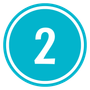 Blue circular icon with a white number 2 inside