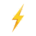 Yellow lightning bolt icon on a white background