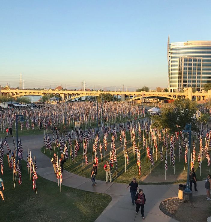 Park with many flags