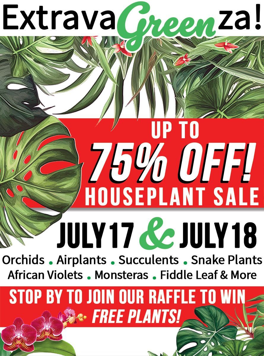 ExtravaGREENZA Houseplant Sale at Logan's Garden Shop July 17 & 18, 2026