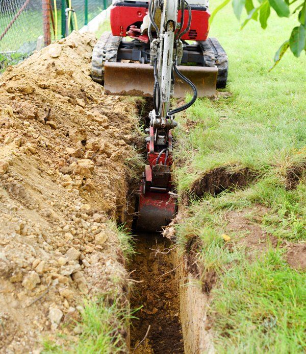Digger To Excavate A Hole For Water Pipes — Civil Works in Garbutt, QLD