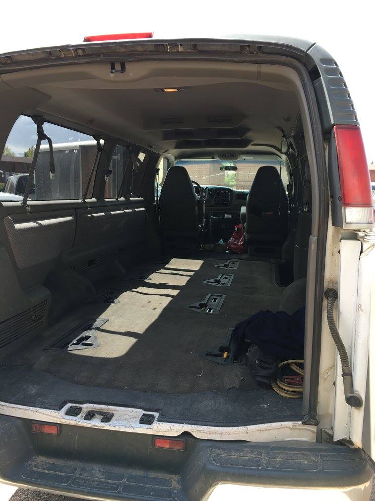 inside a delivery van