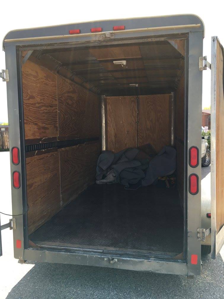 inside a delivery truck