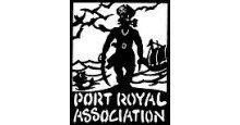 A black and white logo for the port royal association.