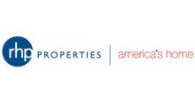 The logo for rhp properties america 's home is shown on a white background.