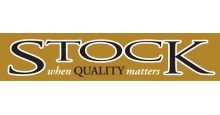 The stock when quality matters logo is on a brown background.