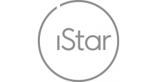 A logo for istar in a circle on a white background.