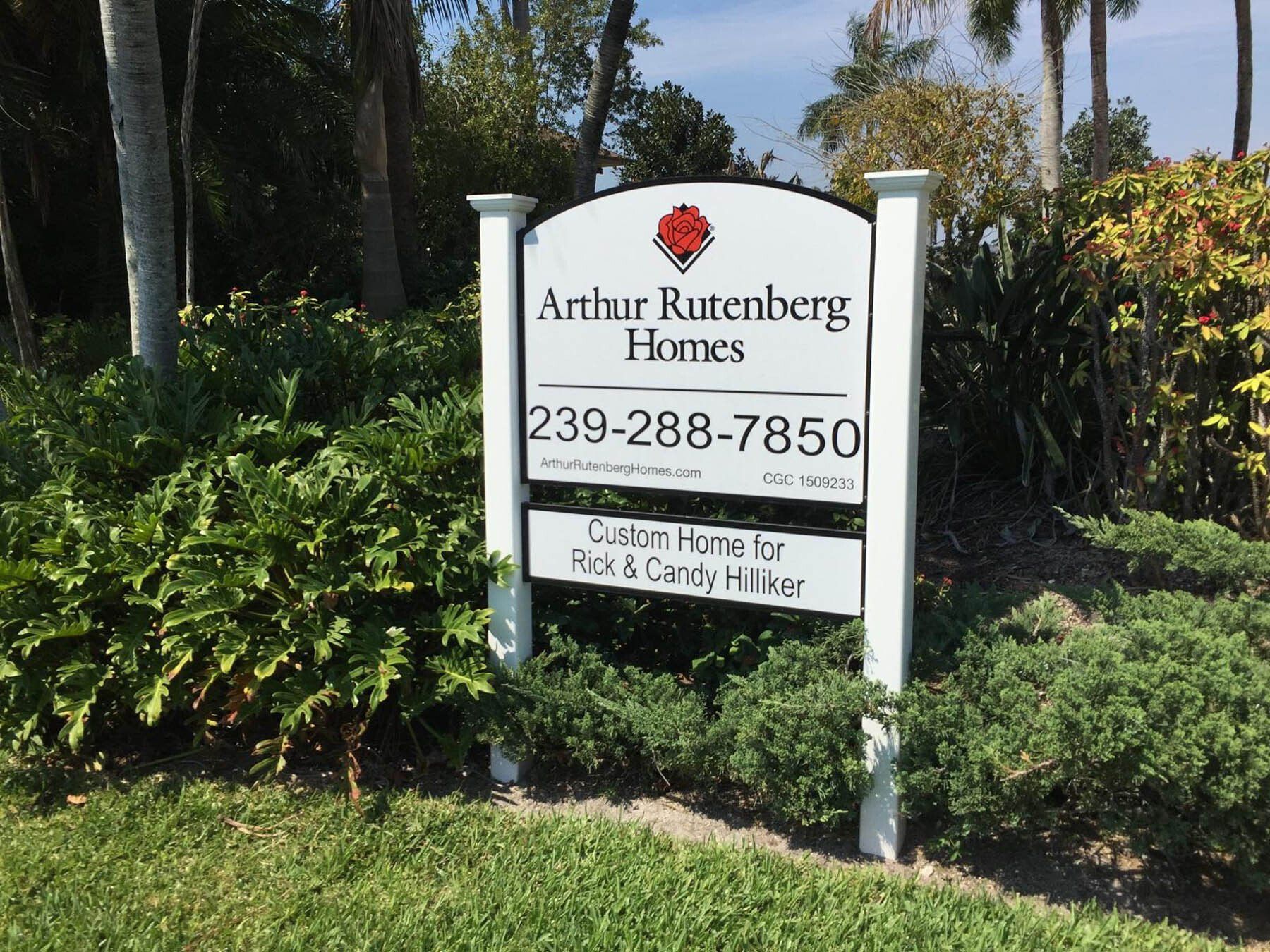 A sign that says arthur rutenberg homes on it