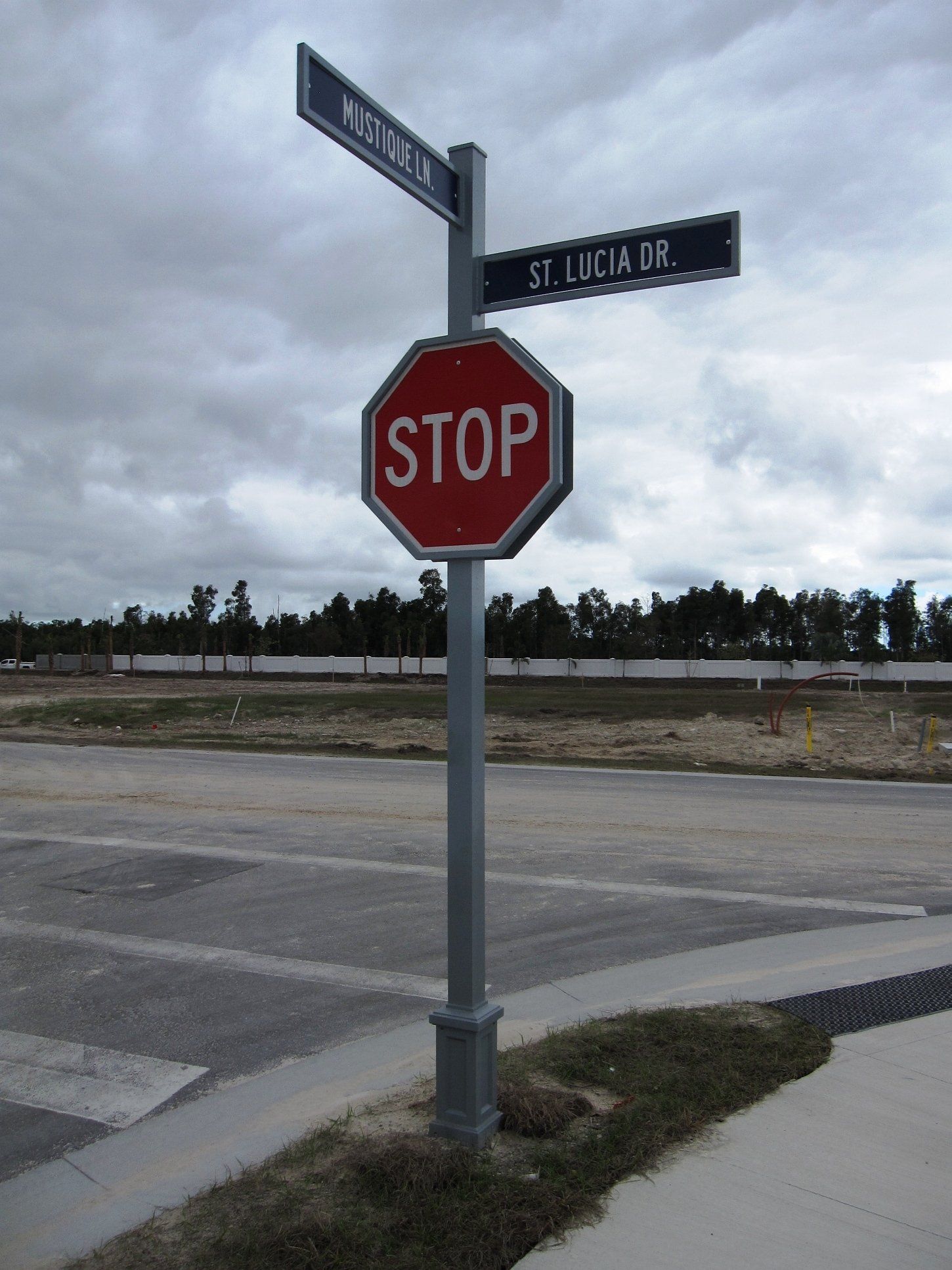 A stop sign is on the side of the road