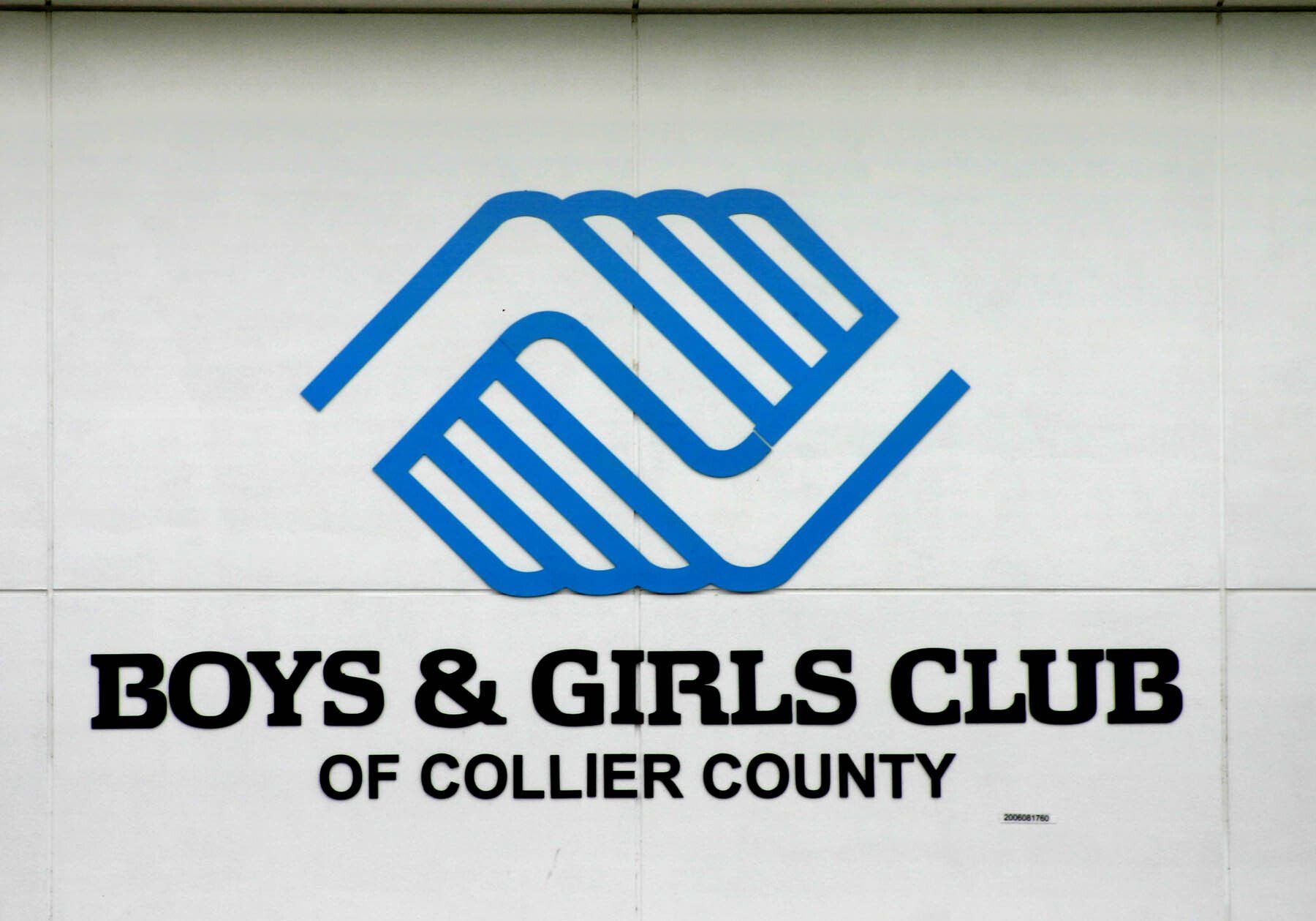 A sign for the boys and girls club of collier county
