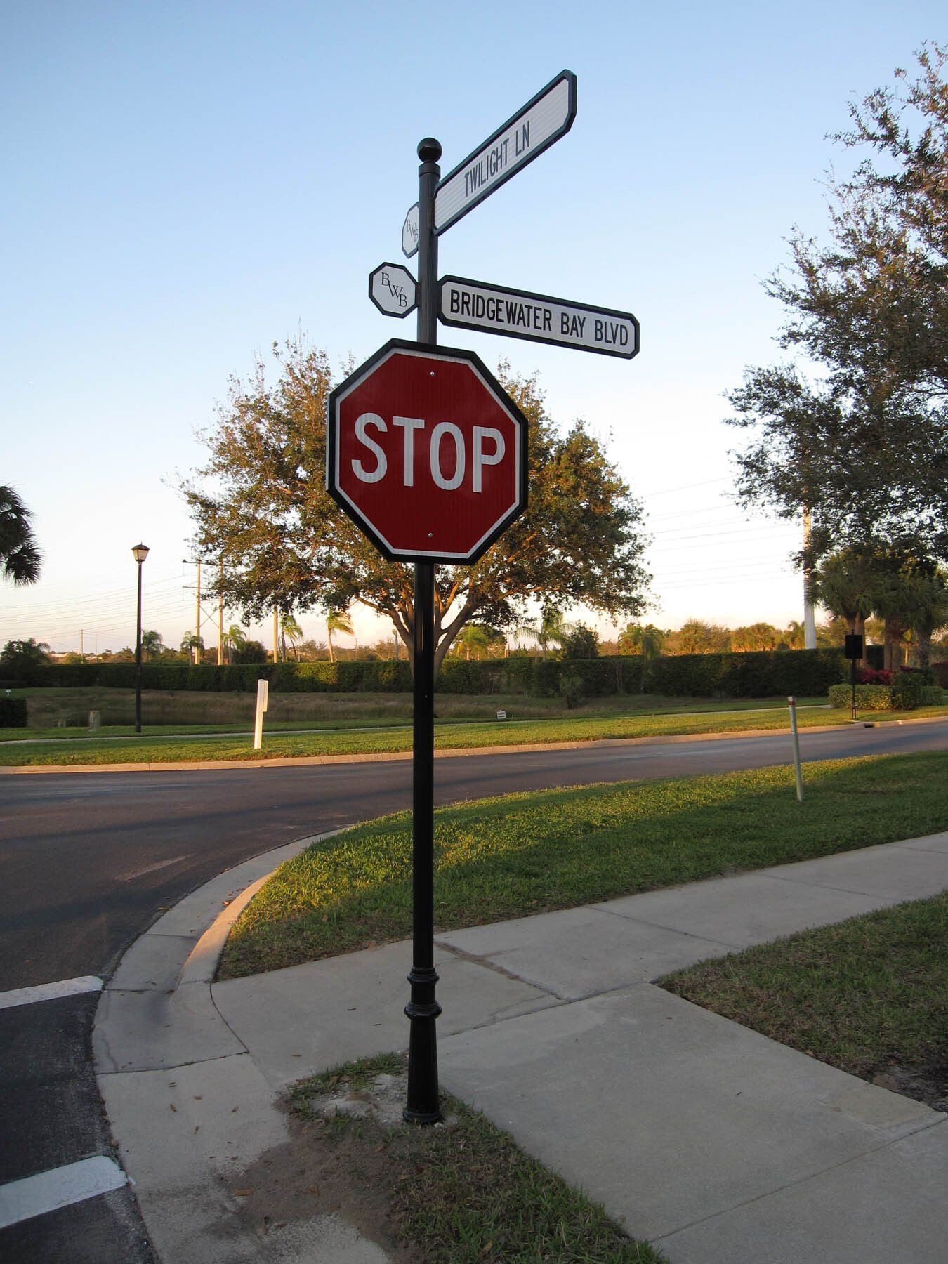 A stop sign is on the side of the road