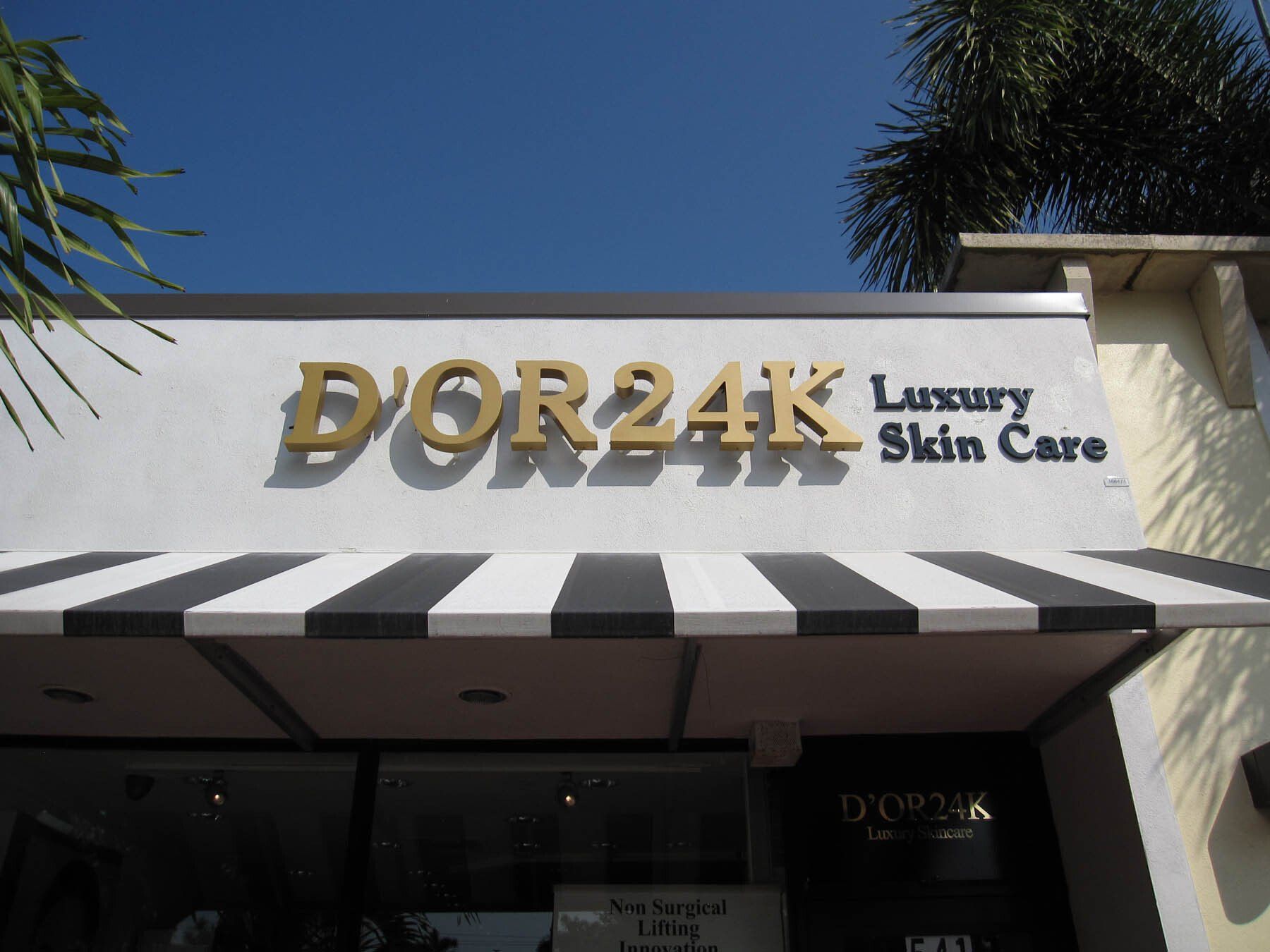 A store front for d' or24k luxury skin care