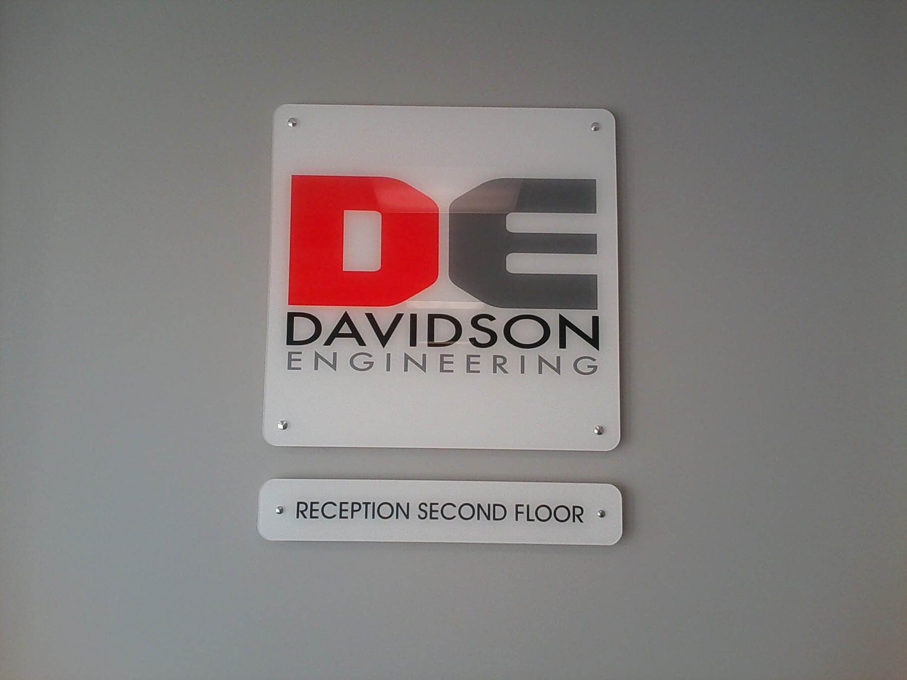 A sign that says davidson engineering on it