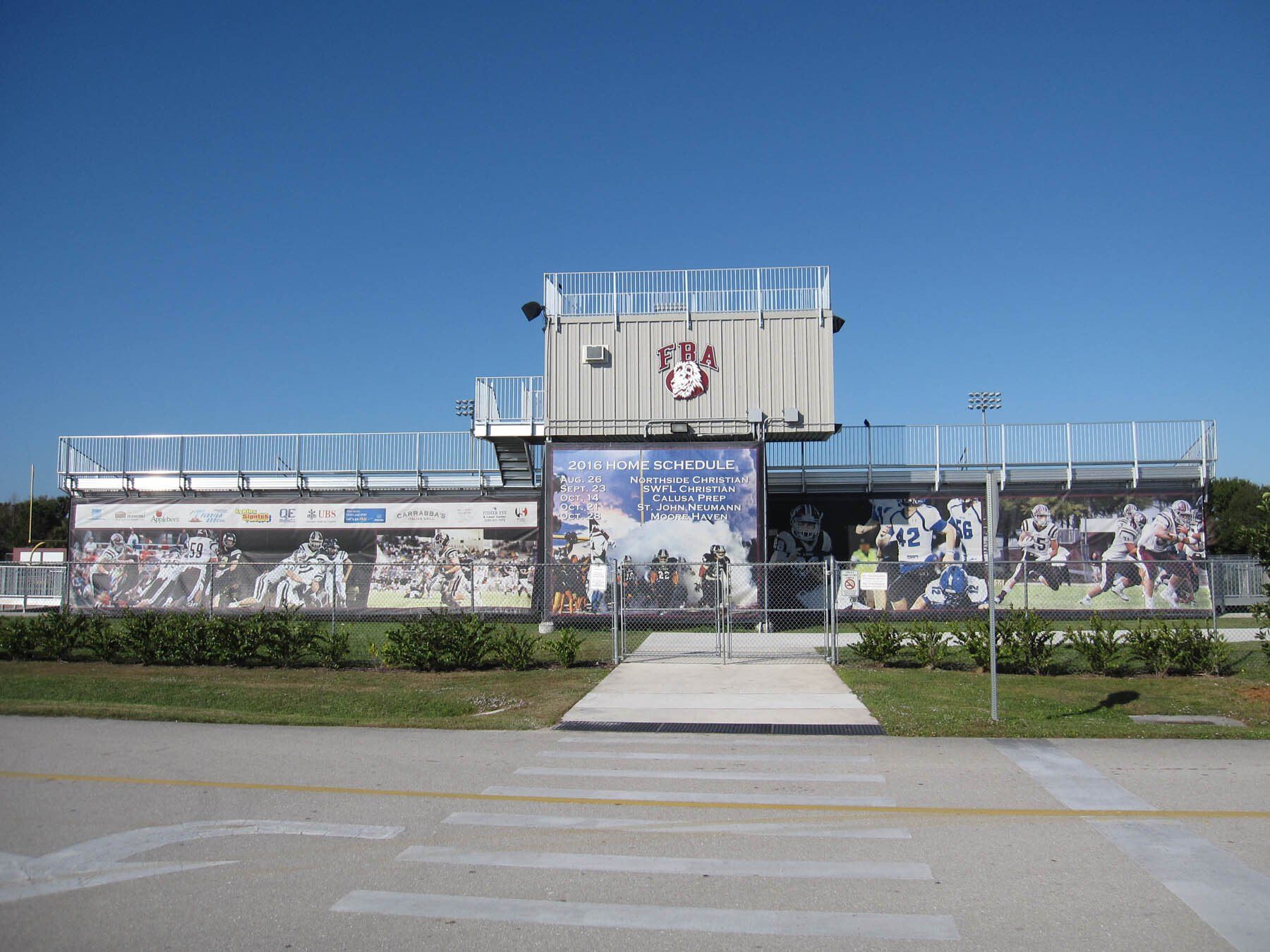 A large building with a sign that says ' nfl ' on it