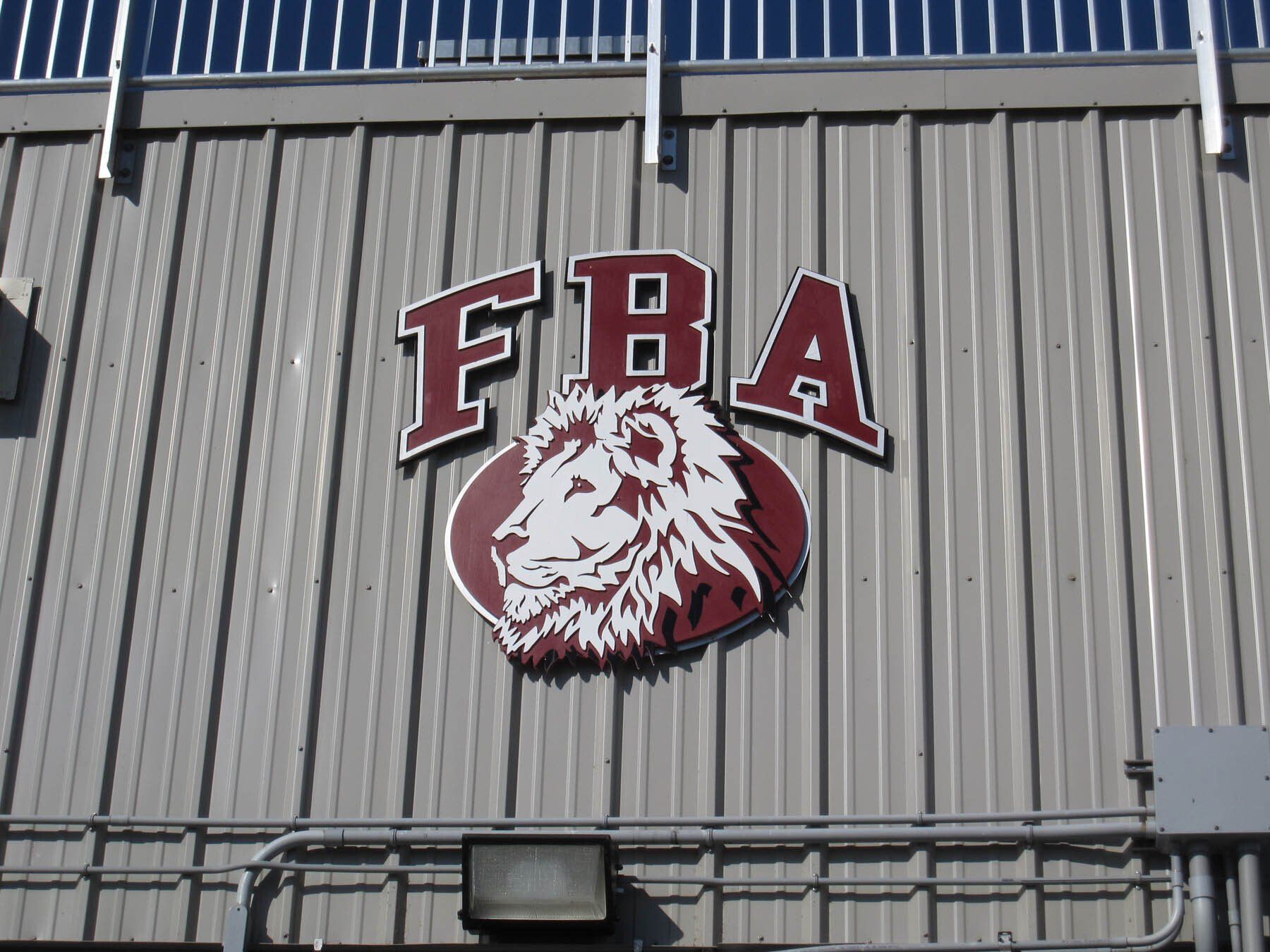 The fba logo is on the side of a building