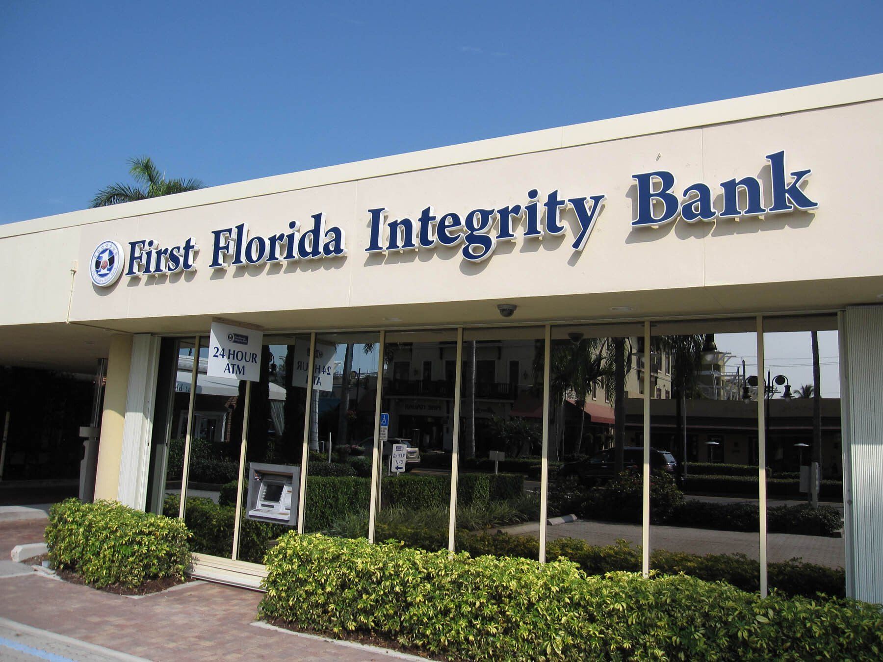 The front of a first florida integrity bank building