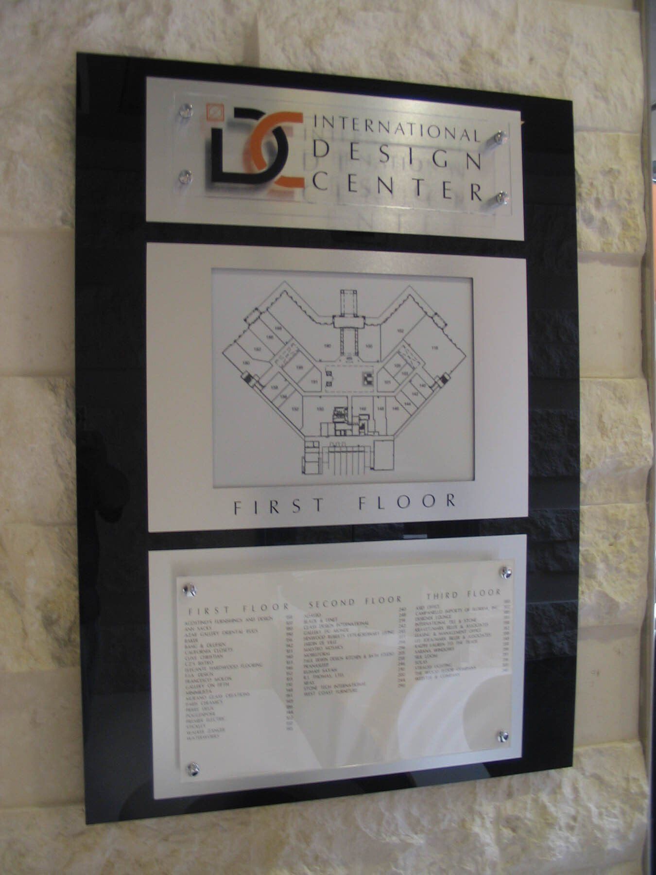 A map of the first floor of the international design center