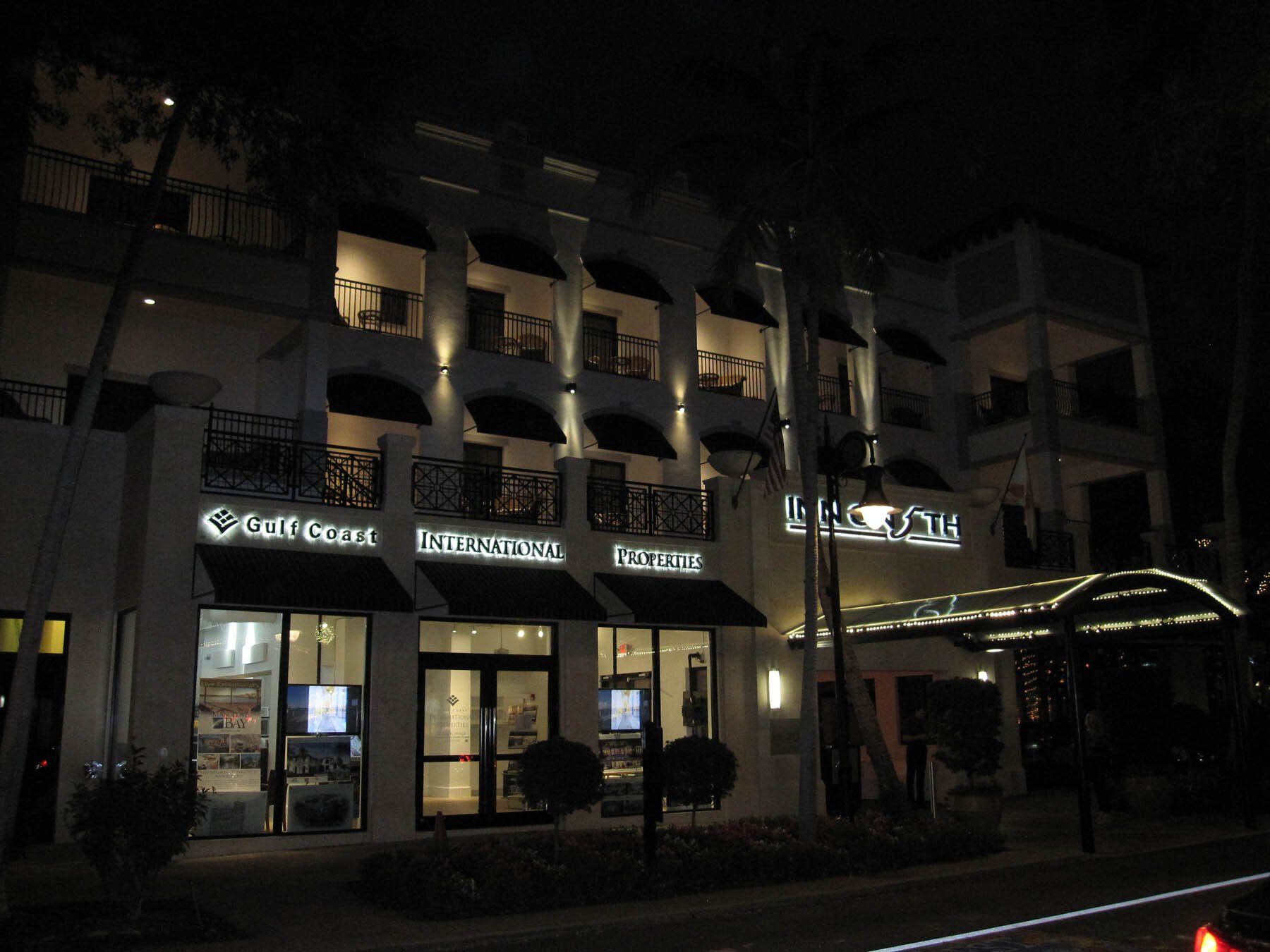 A building with a sign that says gulf ocean on it