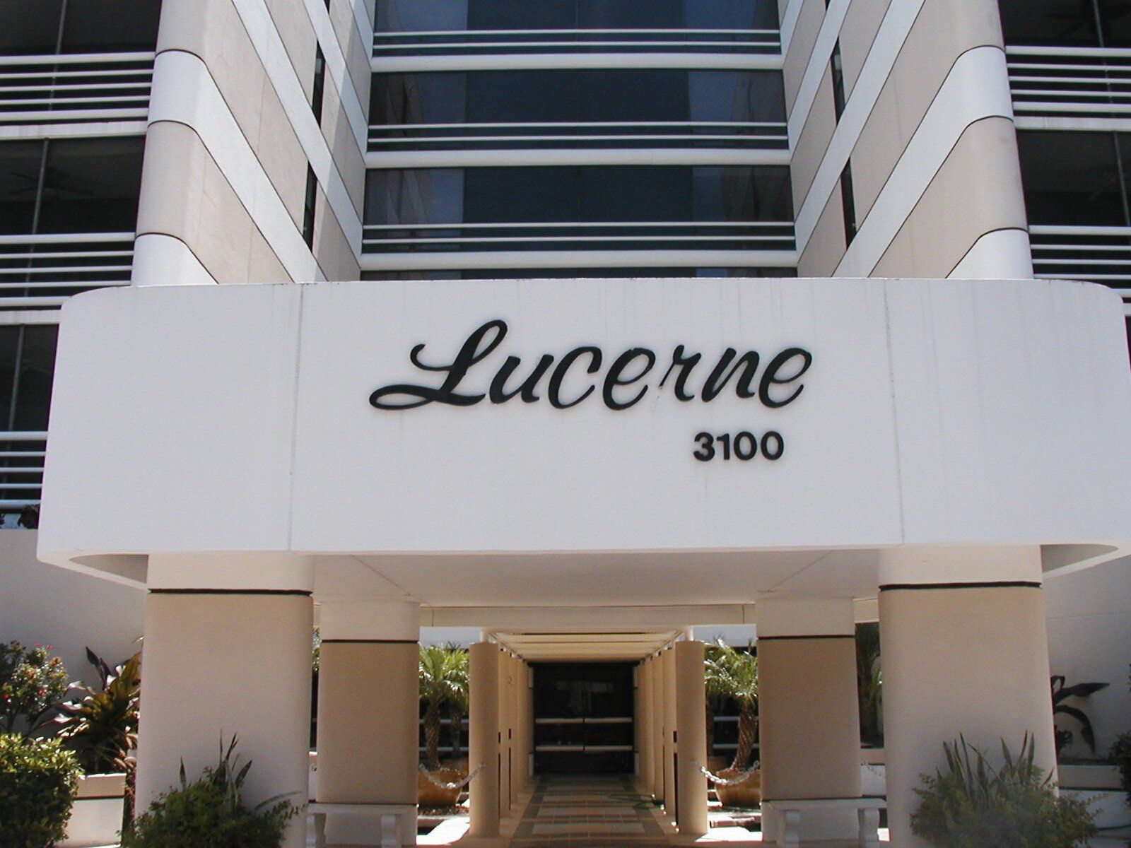 A building with a sign that says lucerne 3100