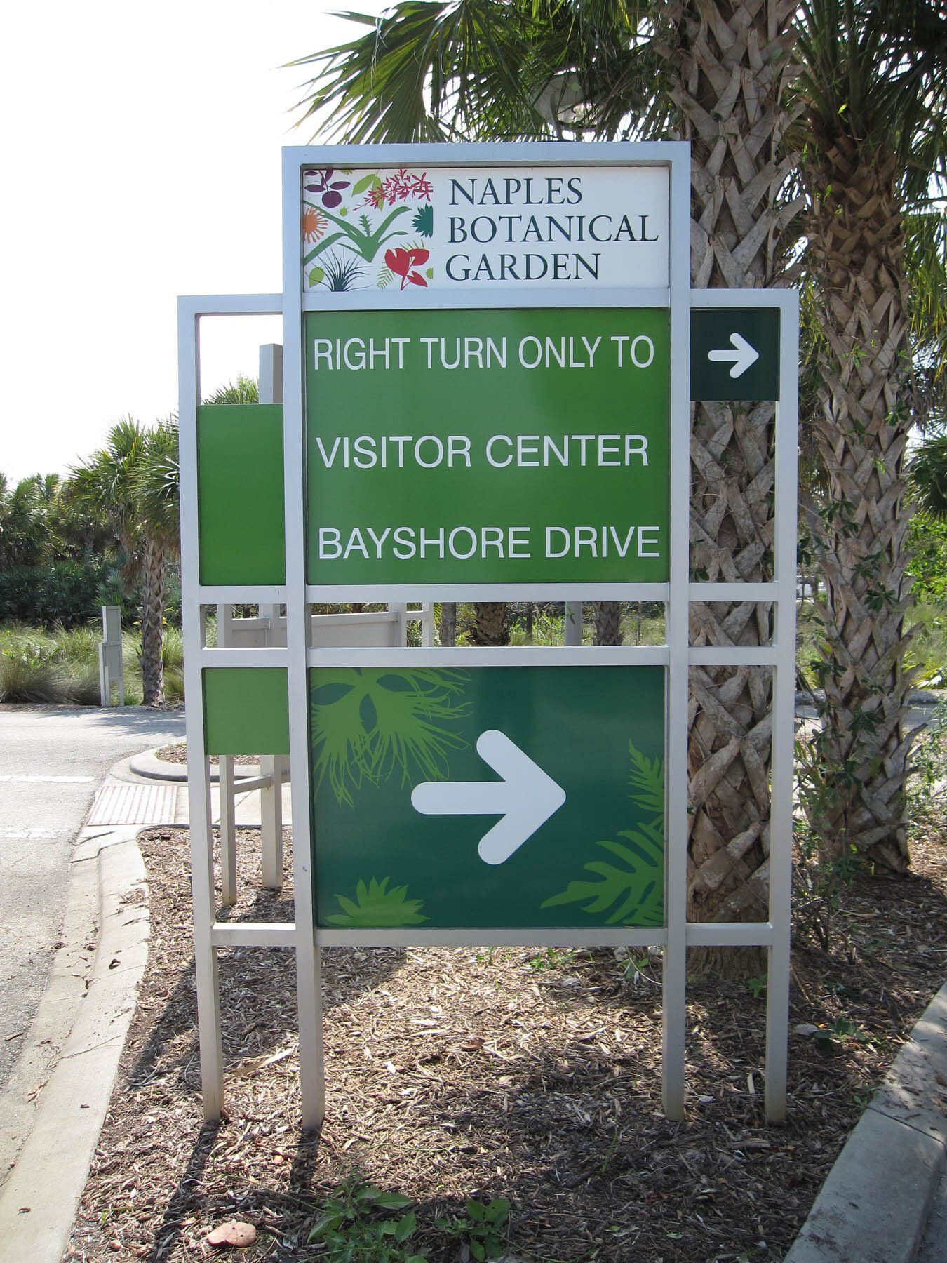 Naples botanical garden right turn only to visitor center bayshore drive