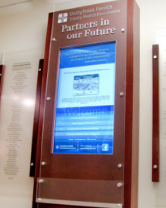 A sign that says partners in our future on it