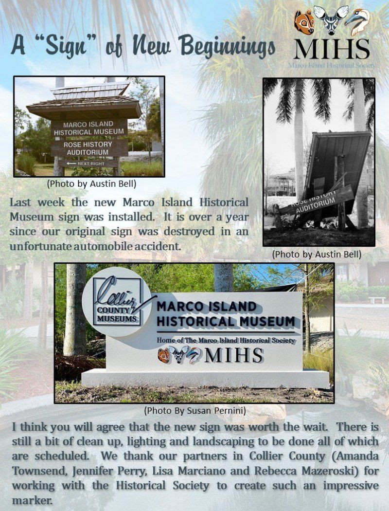 A sign of new beginnings for marco island historical museum