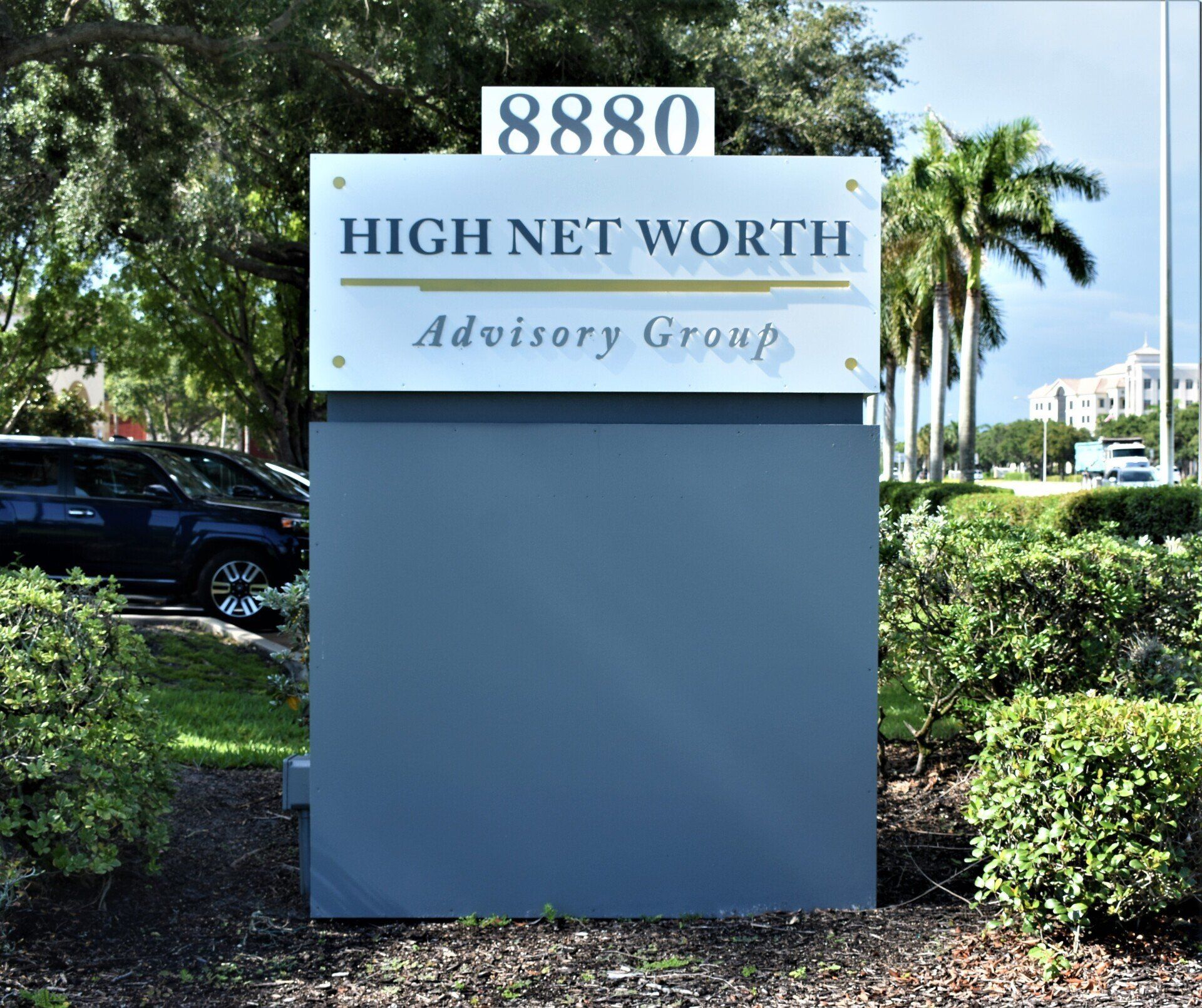 A sign for the high net worth advisory group