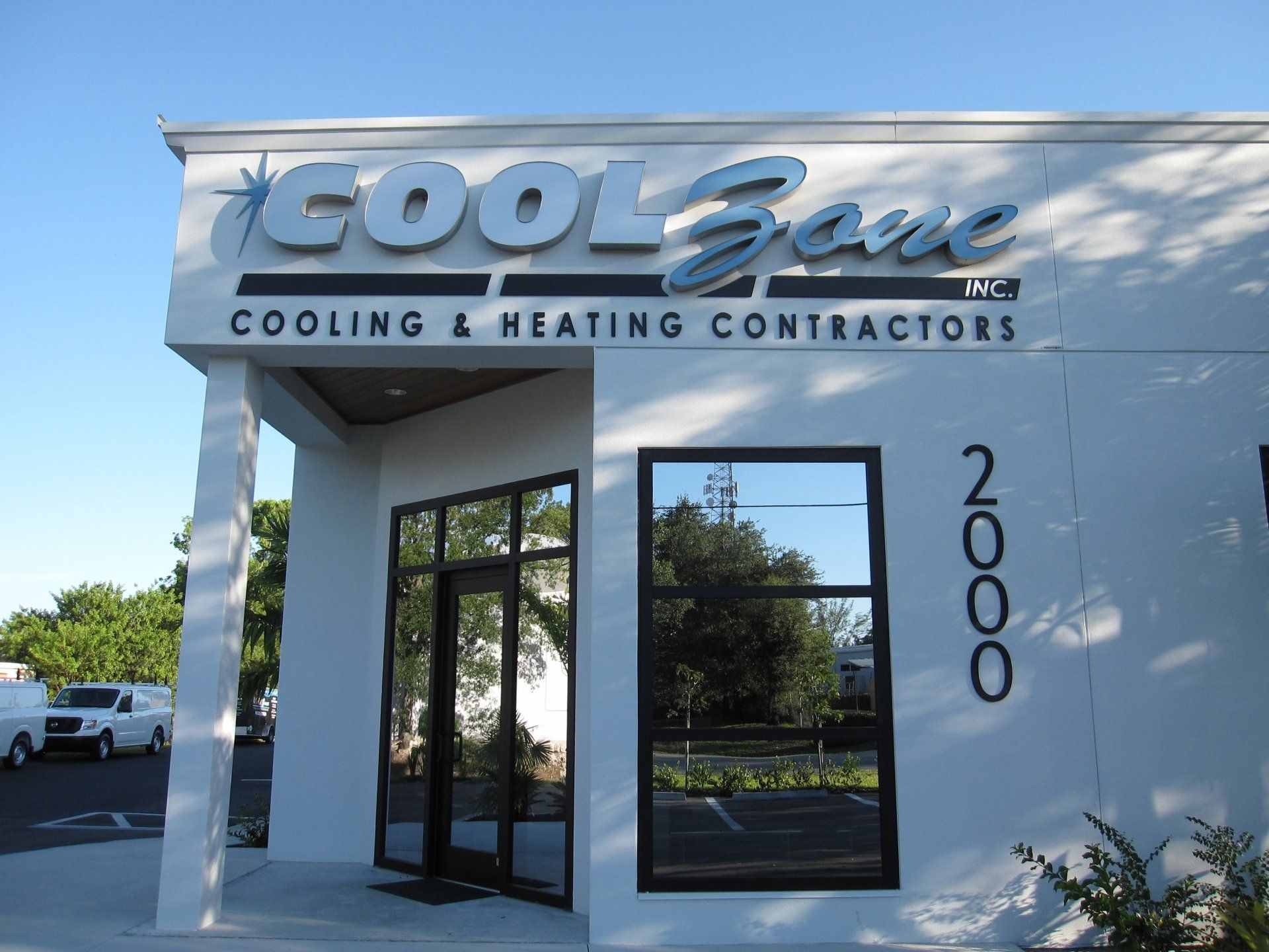 A cool zone cooling and heating contractors building
