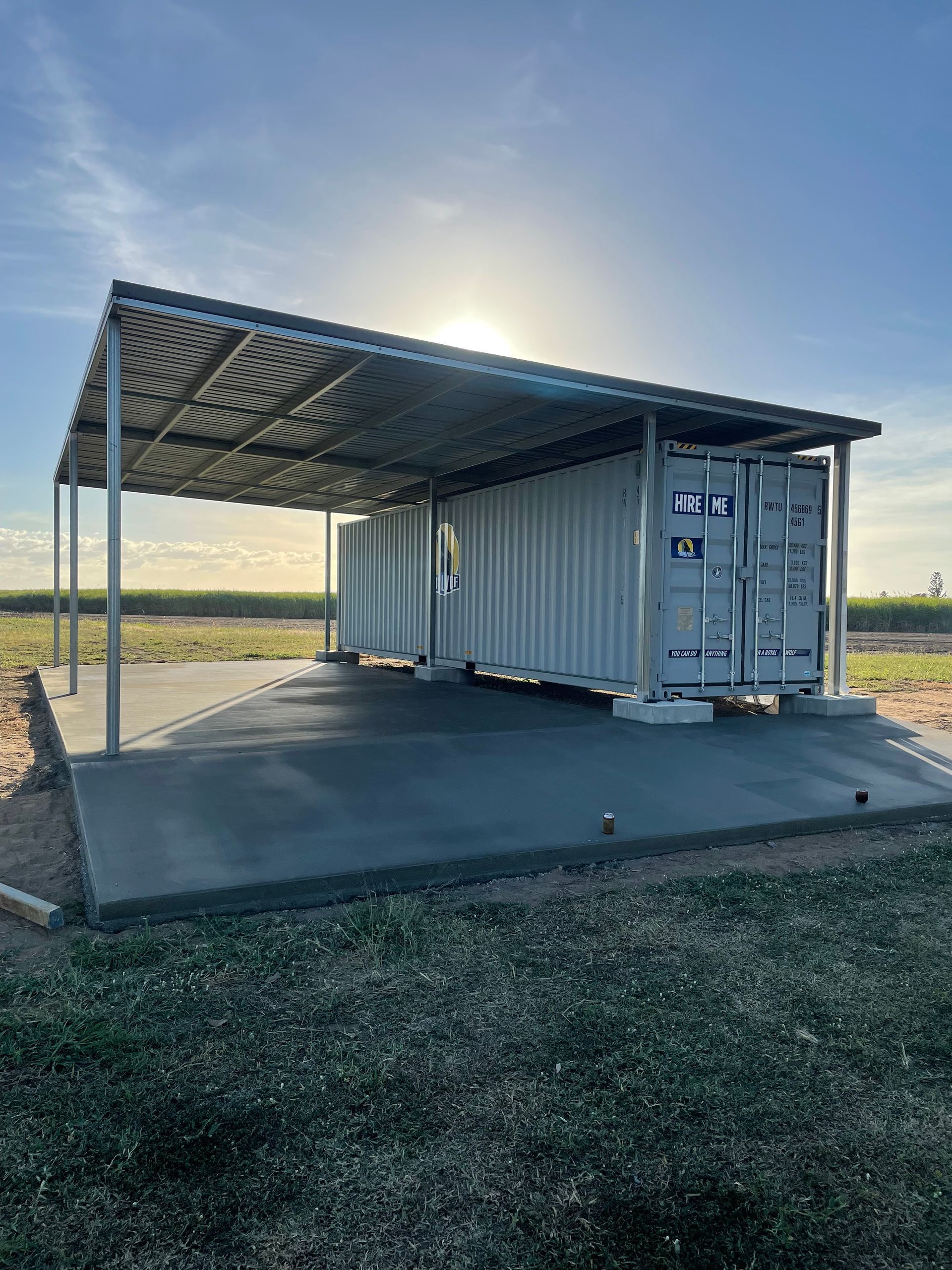 Shipping Container On Concrete Slab — Fallon Constructions NQ in Fredericksfield, QLD