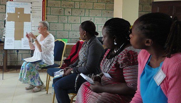 Faith conducting a workshop in Nairobi, Kenya