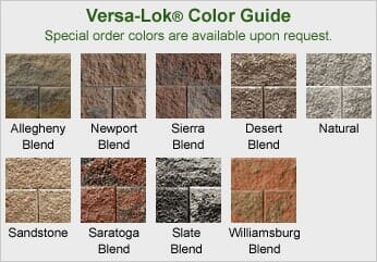 Versa - Lok Color Guide — Retaining Walls in Pittsburgh, PA