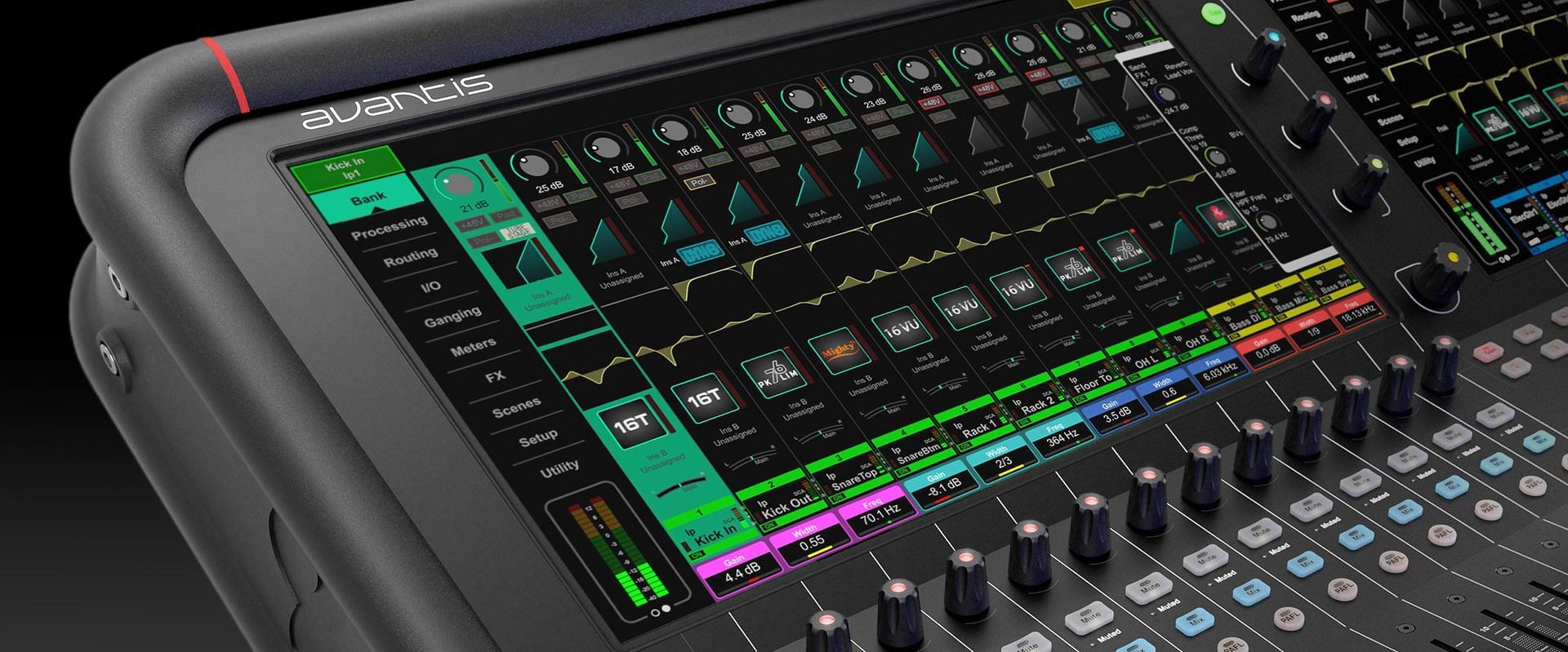 A close up of a mixer with a screen on it.