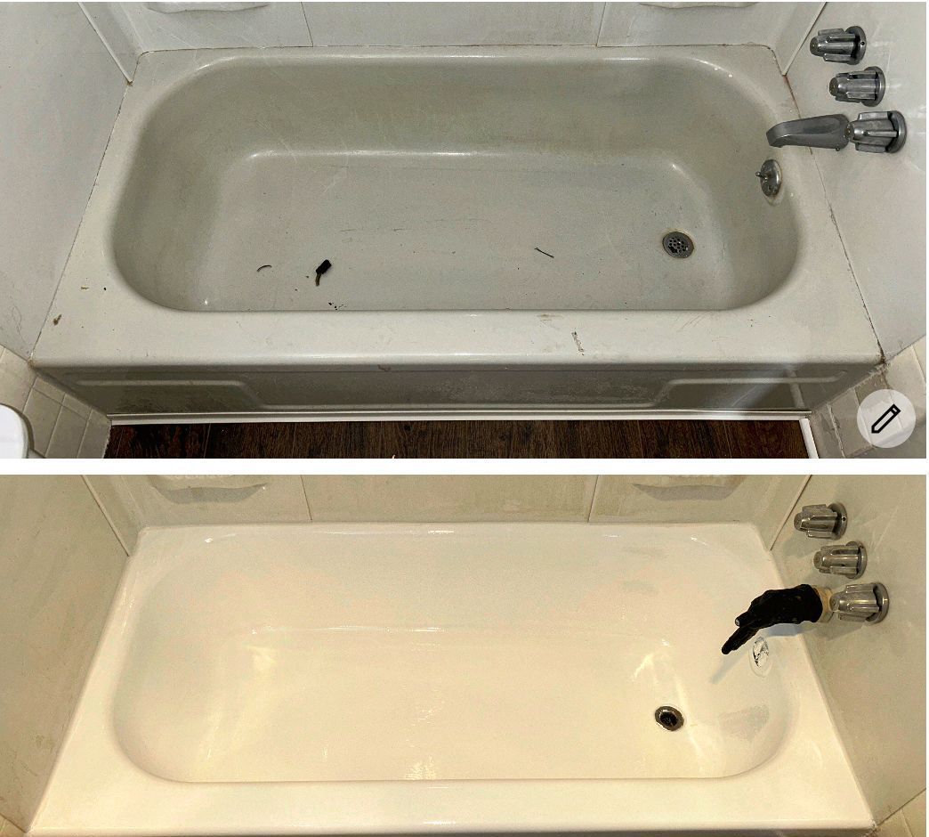 Image of a tub that has been fixed with refinishing services.