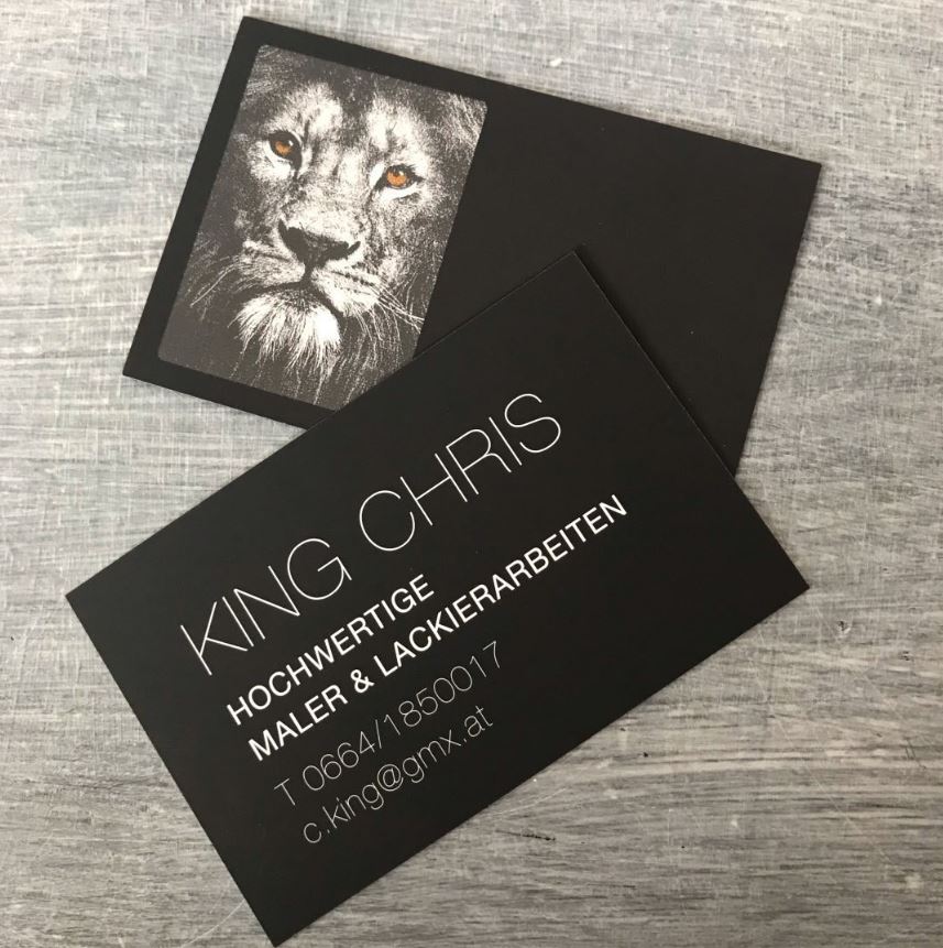 Visitenkarten Chris King Malerei
