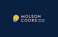 The molson coors beverage company logo is on a blue background.
