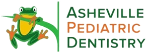 The logo for asheville pediatric dentistry has a frog on it. Asheville Pediatric Dentistry (828) 277-6788