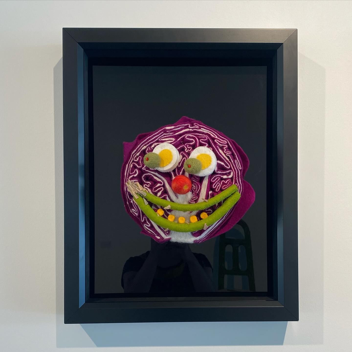 A Picture of a Clown Made Out of Vegetables and Eggs — Next Level Picture Framing In Ballina, NSW