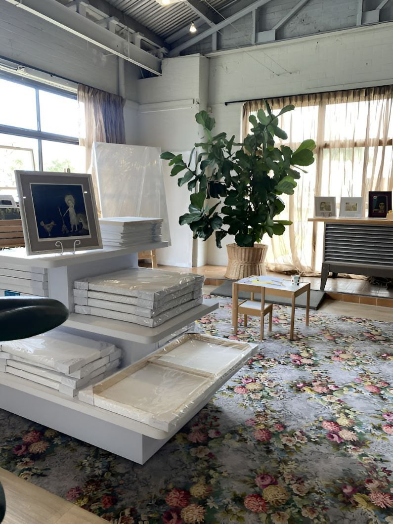 A Living Room Filled With Furniture and a Plant — Next Level Picture Framing In Ballina, NSW