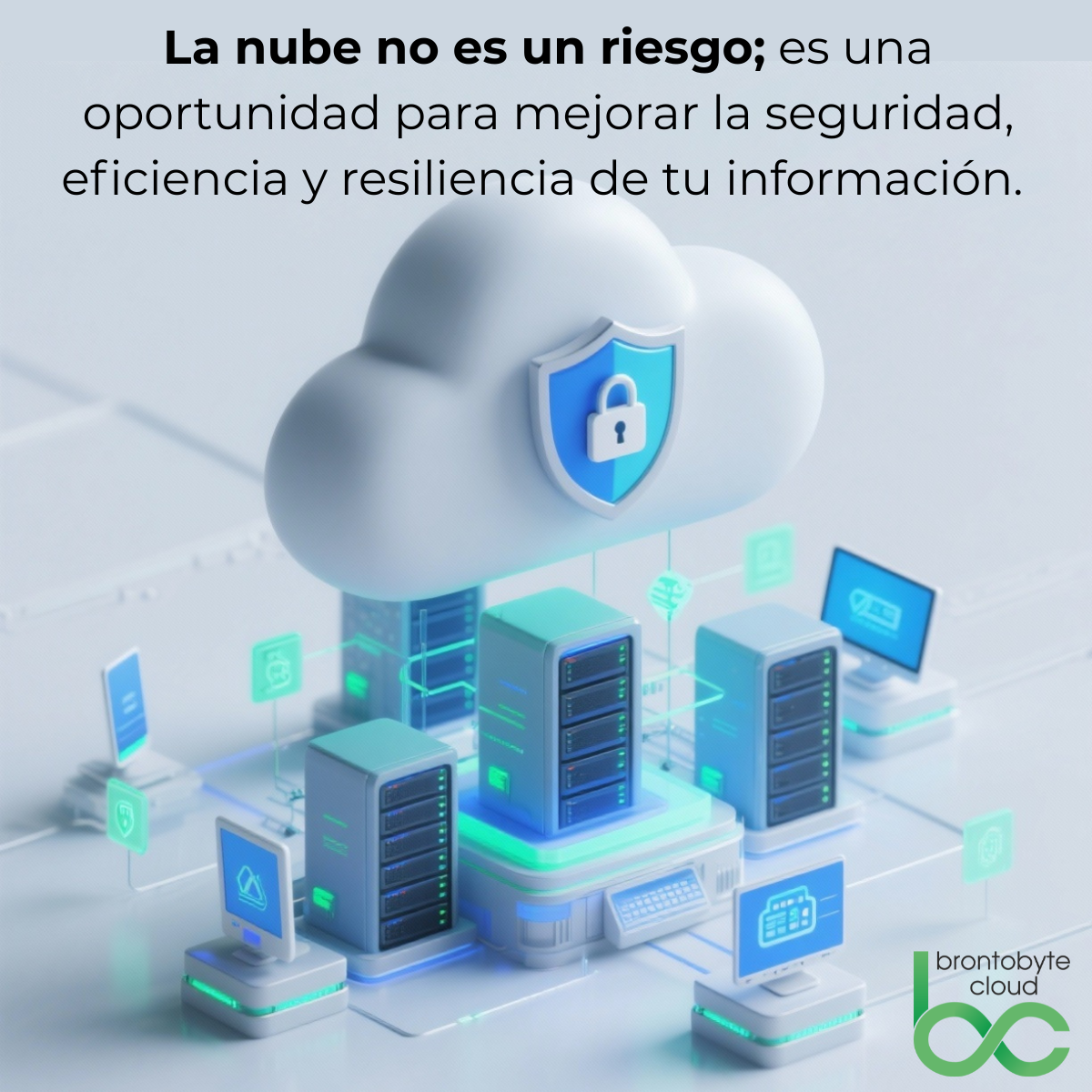 ciberseguridad y almacenamiento en la nube mostrando protección, respaldos y control de accesos.