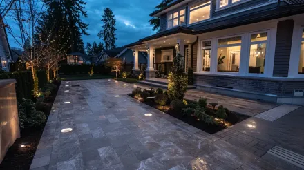 Commercial landscape lighting for a business in the Metrotown, Burnaby area. Our outdoor lighting Burnaby services enhance building architecture, improve safety, and create a professional image. We provide low voltage exterior illumination solutions for commercial properties. Keywords: Burnaby landscape lighting, commercial lighting, security lighting, professional installation, garden lighting, property management.