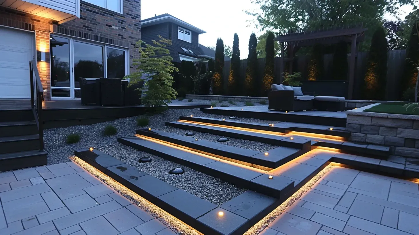 A charming pergola is draped in our bistro lighting in Burnaby BC. Our string lights are perfect for highlighting outdoor structures. For pergola and gazebo cafe lights in Burnaby, we are the specialists. Keywords: pergola lighting, gazebo lights, outdoor structures, landscape feature.