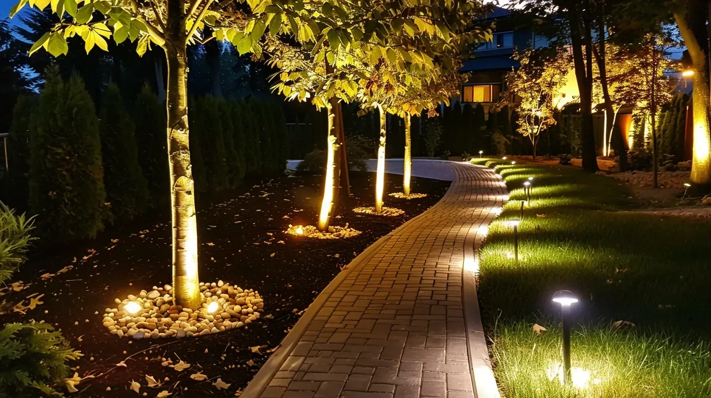 A dark pathway is made safe with our safety lighting in Burnaby BC. Our path lighting is a critical element of any outdoor security plan. For walkway and outdoor safety lighting in Burnaby, trust our designs. Keywords: path lighting, walkway safety, landscape security, Edmonds.