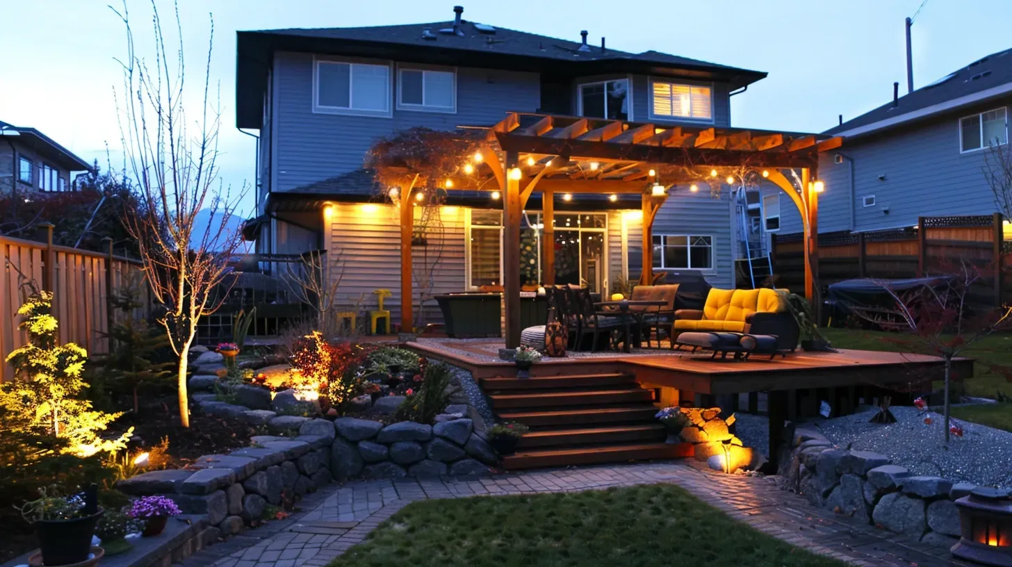 A historic home is tastefully preserved with subtle architectural lighting in Burnaby BC. Our exterior lighting designs respect historical character. For heritage building illumination in Burnaby, we are the sensitive choice. Keywords: heritage lighting, historical preservation, classic design, Capitol Hill.