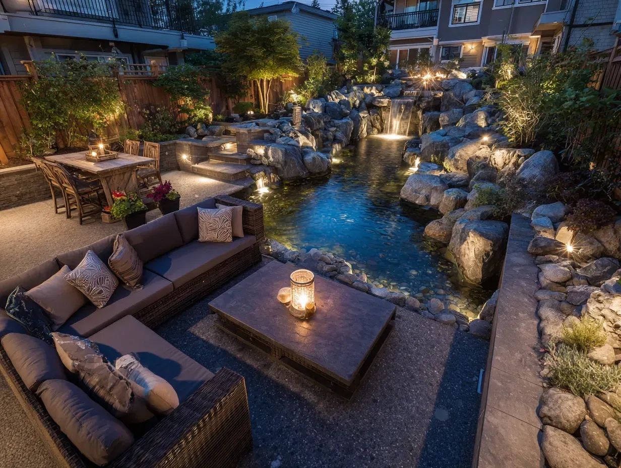 This safety lighting in Burnaby BC is integrated with a home security camera system. Our security lighting enhances the effectiveness of surveillance. We can coordinate outdoor safety lighting with your existing systems in Burnaby. Keywords: security camera lighting, integrated security, landscape protection, smart home.