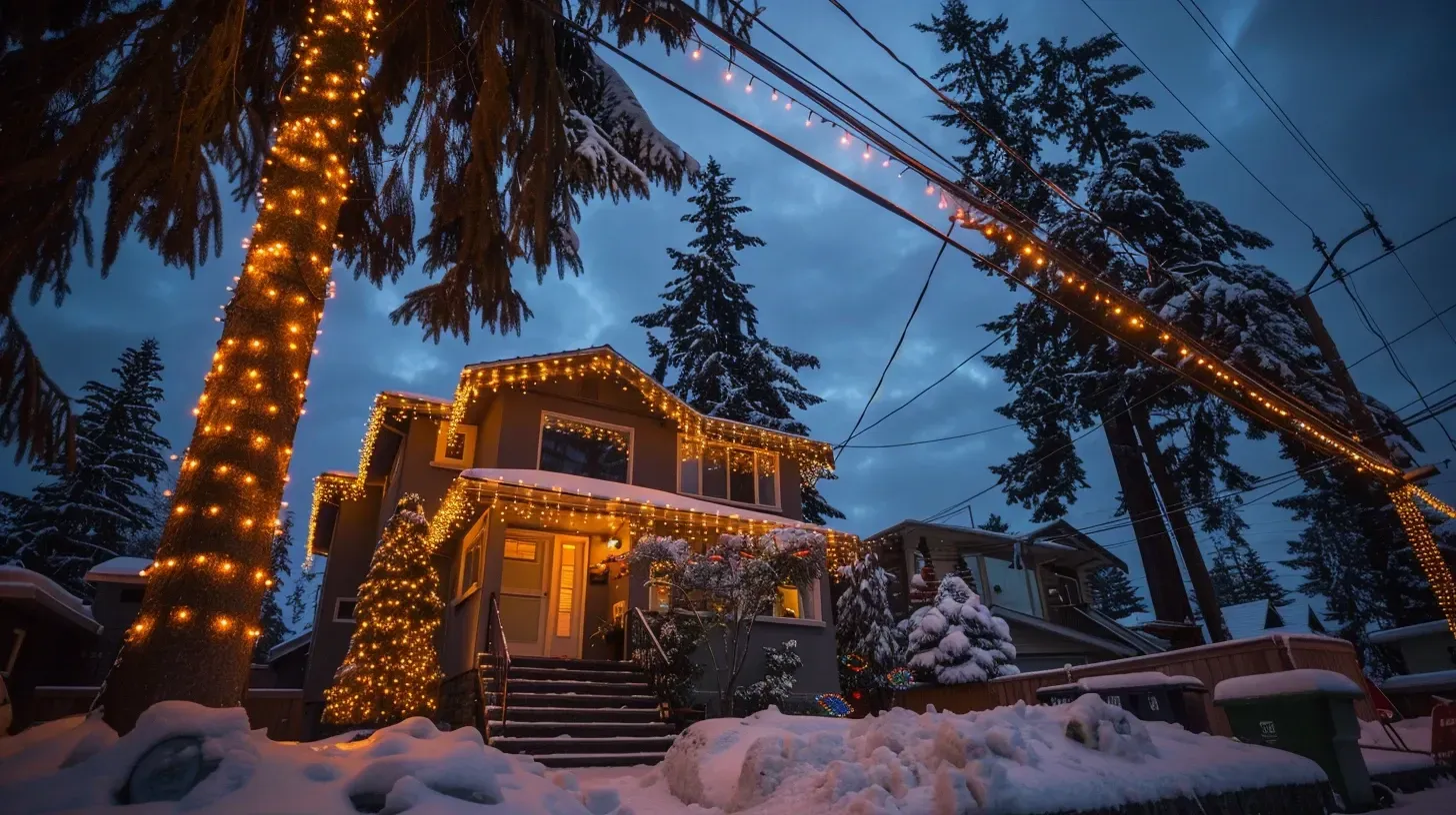 Repairing a string of lights is part of our Christmas and holiday lighting in Burnaby BC service. We provide maintenance to keep your seasonal display perfect. For festive lighting repair in Burnaby, our team is ready. Keywords: lighting repair, maintenance, troubleshooting, seasonal service.