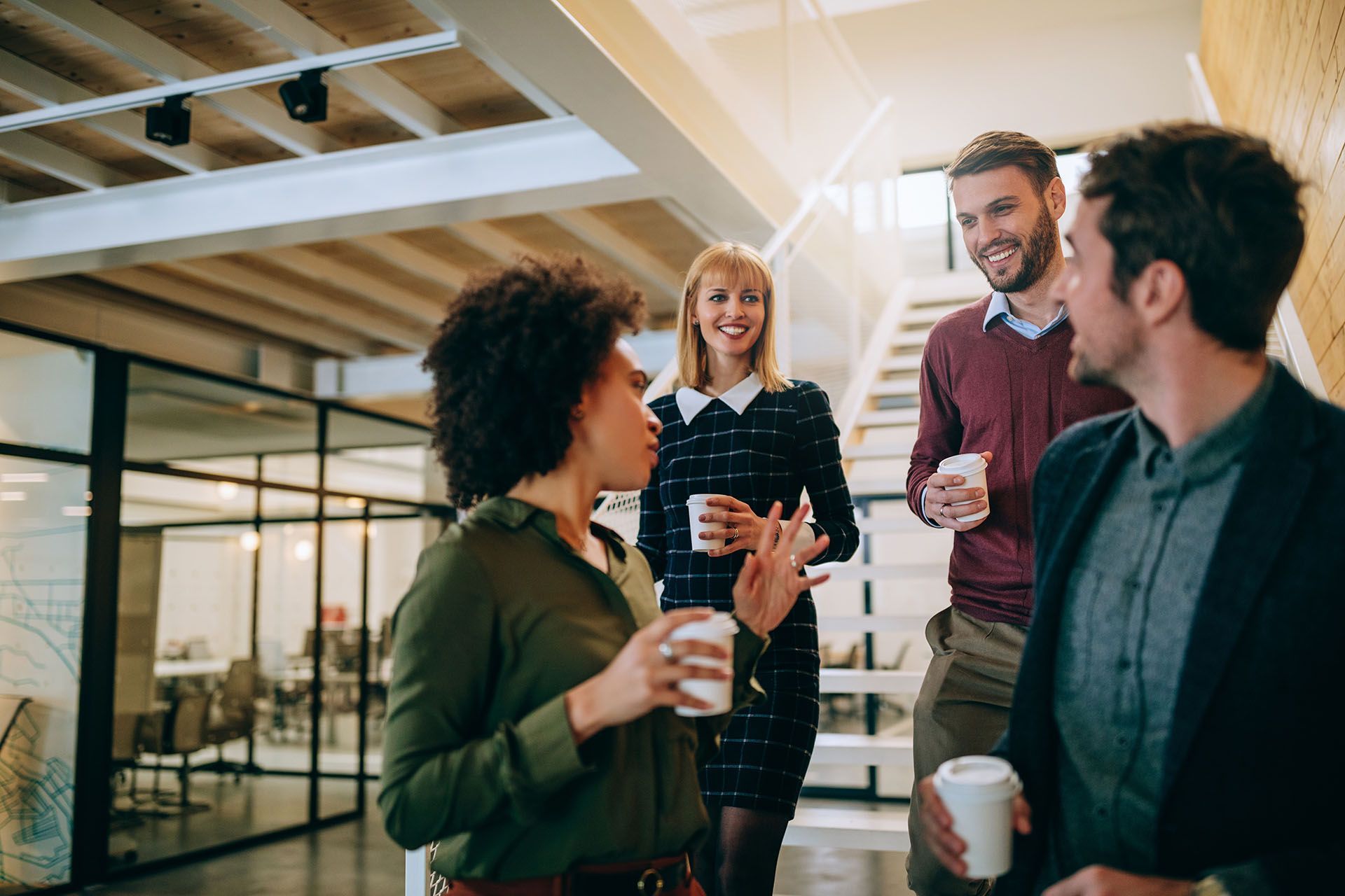 group of people talking