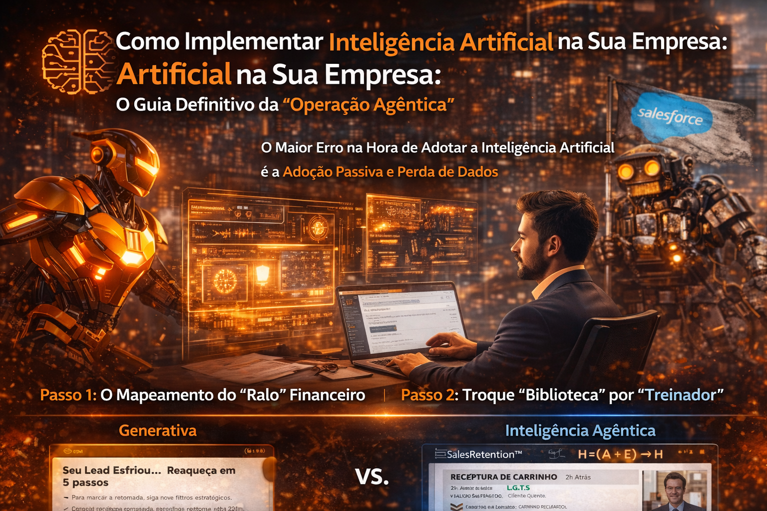 Implementação de inteligência artificial na empresa com agente S.O.I.A. analisando dados em ambiente