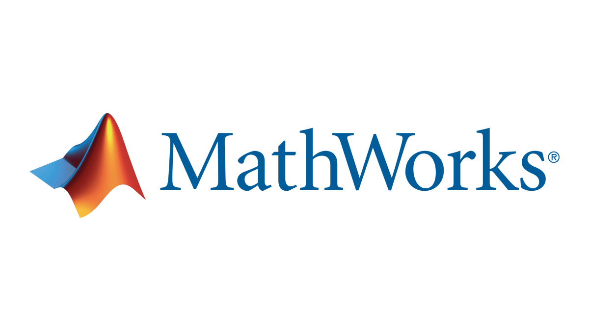 MathWorks logo: blue and orange abstract shape beside the word 
