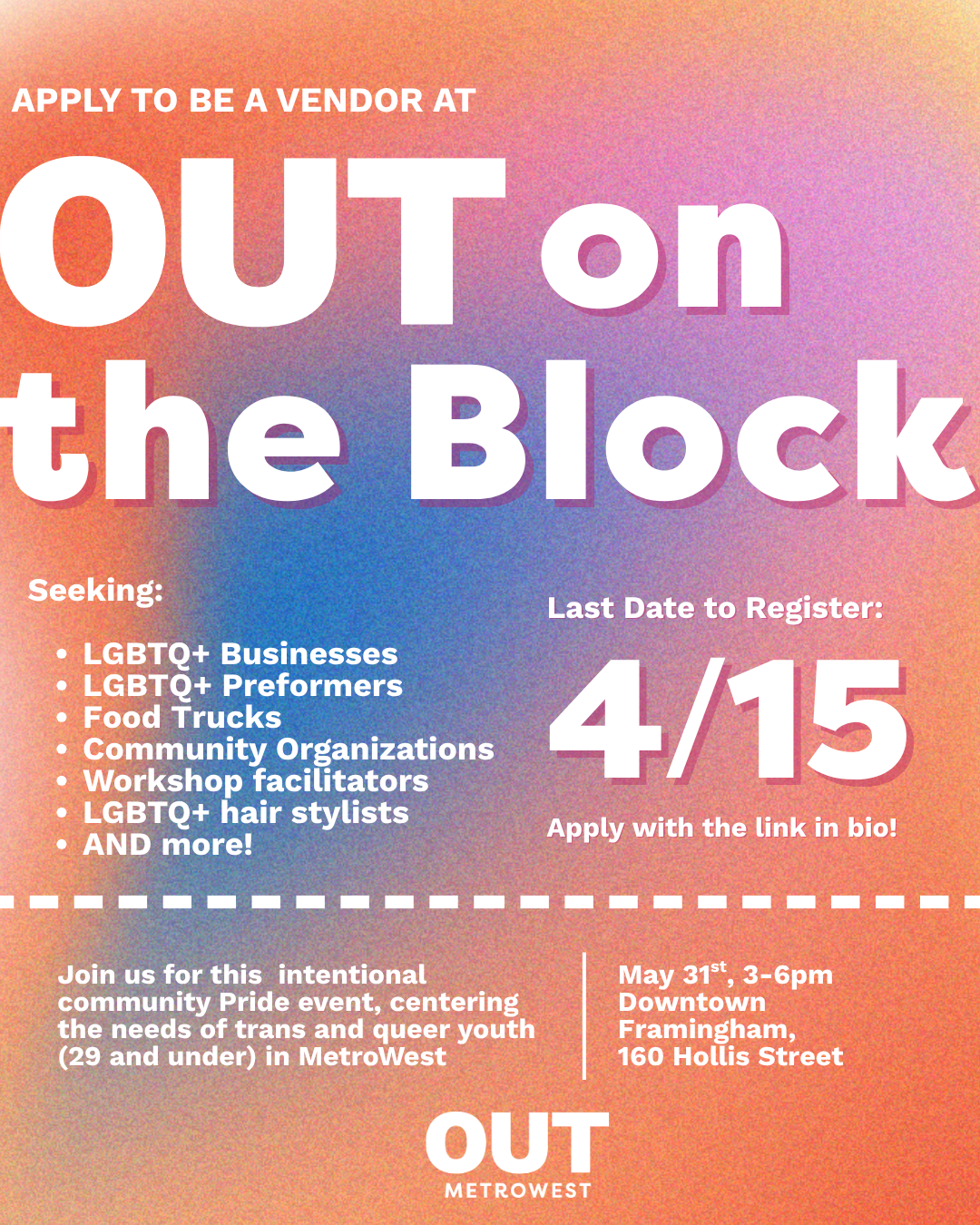 Person smiling at a booth